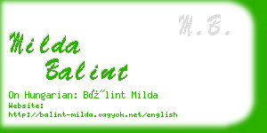 milda balint business card